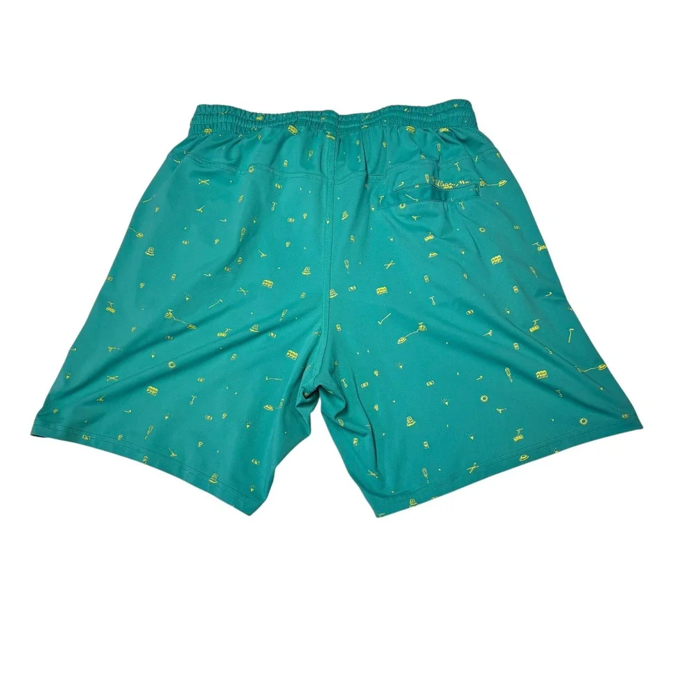 William Murray Golf Shorts Mens Large Teal Novelty Print Drawstring W32xL8‎